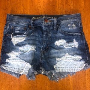 AE distressed denim shorts